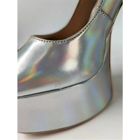 NEW Schutz Renee Ankle Strap Platform Pump Hologram - Picture 2 of 10